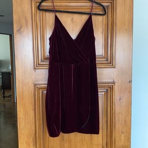Burgundy Red Velvet Cocktail Dress Size L